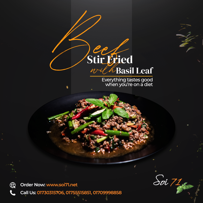 Soi71-Beef Stir Fried with Basil Leaf.